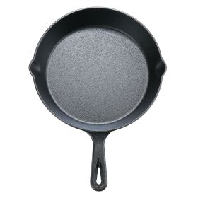 10.5" Round Non-Stick Pre-Seasoned Cast Iron Skillet Black